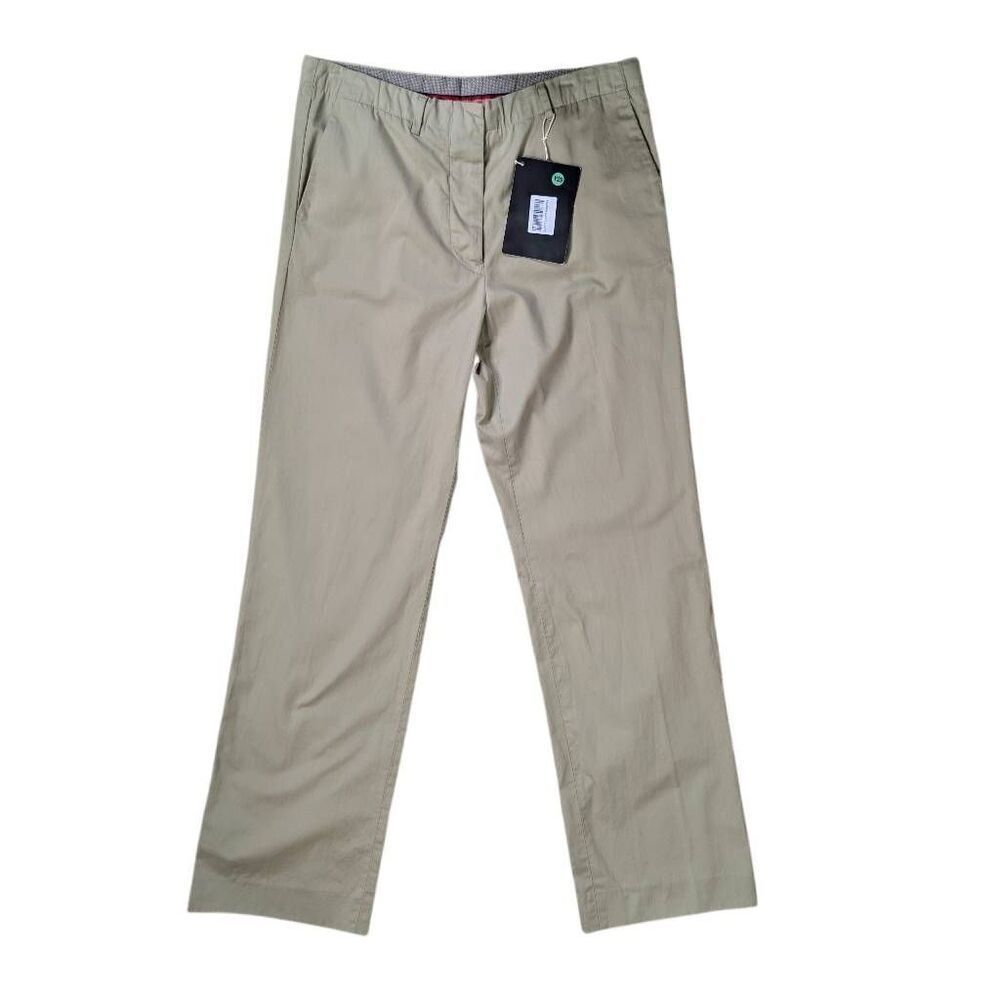 Mauro Grifono 44 M 8 Tan Khaki Wide Leg Pants Slacks Trousers Cotton Y2K Tall